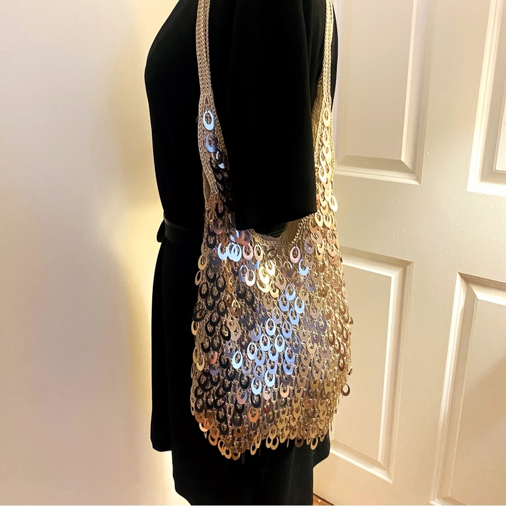 VINTAGE Golden Sparkly Mesh Bag